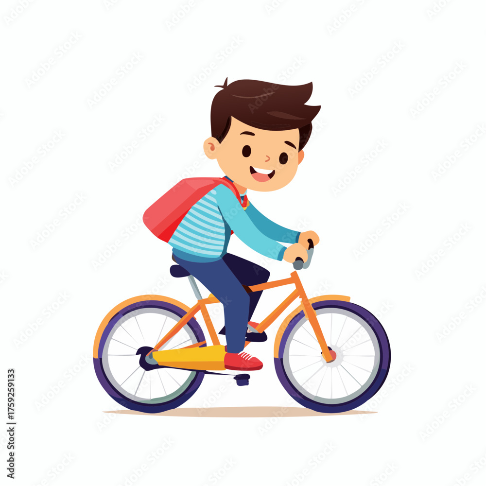 Fototapeta premium icon boy with bike