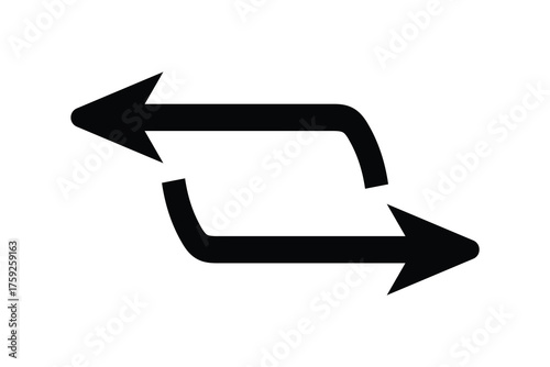 Data transfer arrows icon, left and right arrow symbol icon, exchange data transfer isolated. vector illustration. 