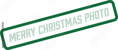 Merry Christmas Photo green textured stamp for festive picture framing and holiday season memories