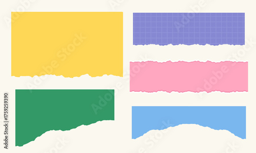 Diverse Collection of Ripped Paper in Assorted Colors and Textures for Creative Collages