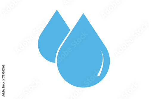 water drop icon, flat water drop icon.