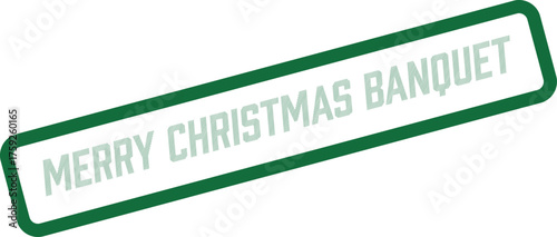 Merry Christmas Banquet event invitation stamp for festive dining and holiday gatherings