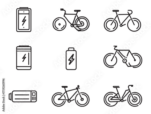 E-Bike Battery Charge Line Art Tips
