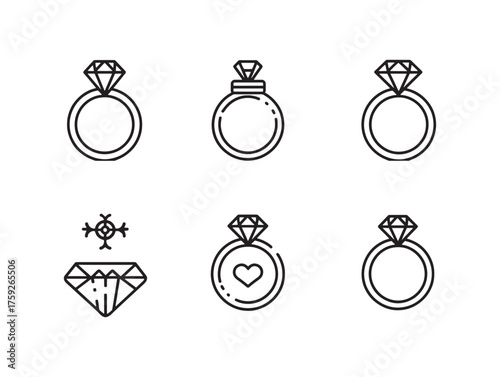 Engagement ring line art forever promise jewelry