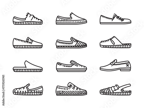 Espadrilles Line Art Casual Everyday Wear