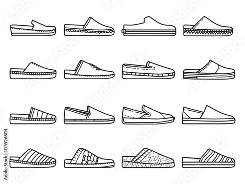 Espadrilles Line Art Minimalist Fashion Design