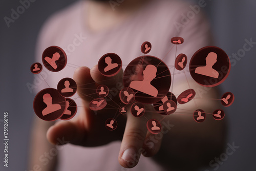 A person touching network c...