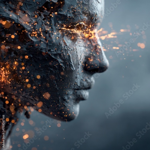 robot man with fire