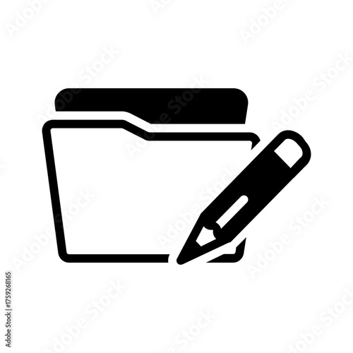 Vector solid black icon for Rename folder