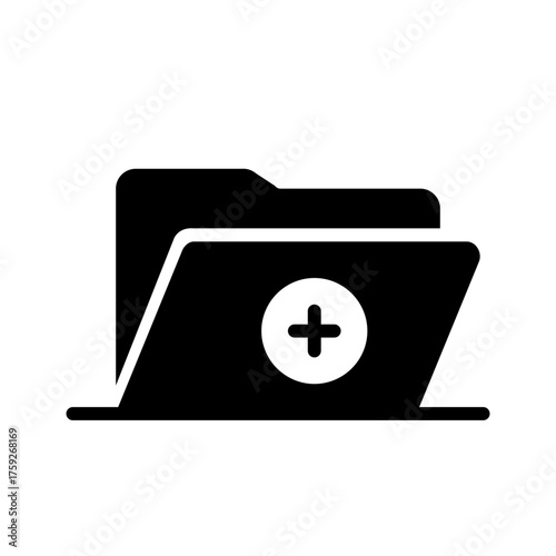 Vector solid black icon for New folder