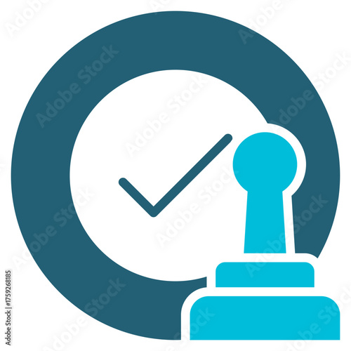 Approval Blue White Icon
