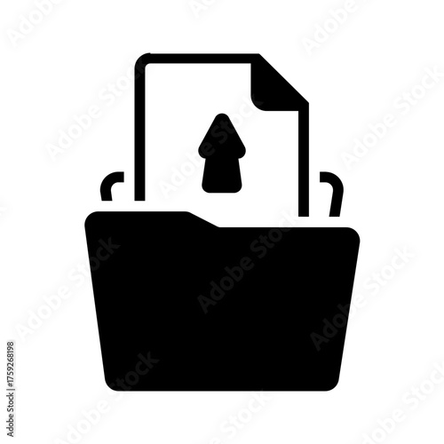 Vector solid black icon for Download
