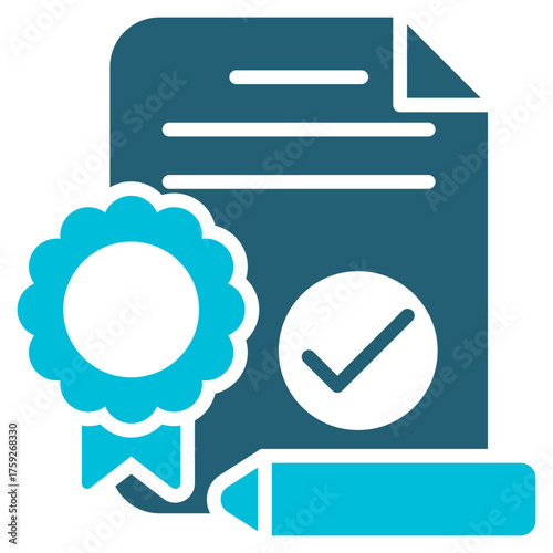 Notary Blue White Icon
