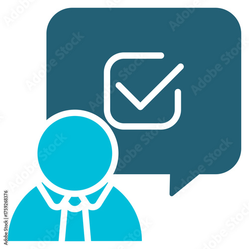 Confirmer Blue White Icon