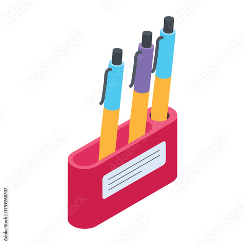 Pen Holder Vector icon which can easily modify or edit