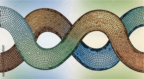 Intricate DNA helix structure with colorful, textured segments representing life's complex code.