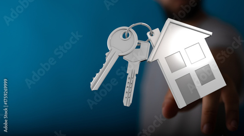 A person offers keys with a...