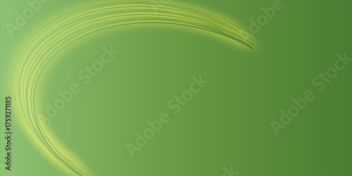 A soft yellow-green light arc sweeps across a gentle green background, evoking futuristic balance and calm energy. This abstract design radiates serenity, motion, and modern visual harmony.