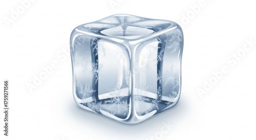 A single ice cube, a refreshing and cool object, perfect for summer drinks or a chilly winter scene