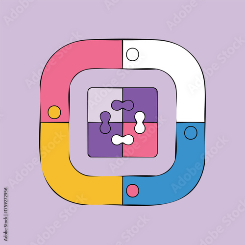 Colorful Puzzle Piece Integration A Symbol of Collaboration and Completeness