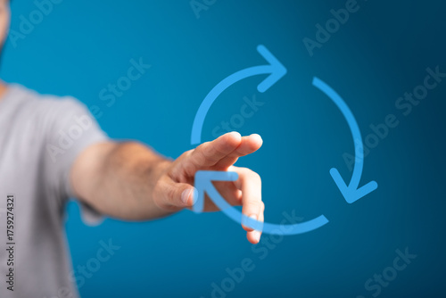 Hand reaching towards a cyc...