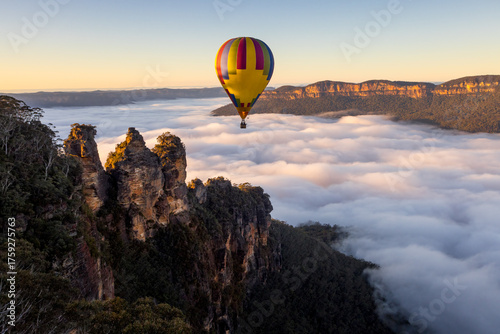 Hot Air Balloon Over Three Sisters Katoomba