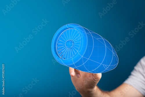 3D model of a turbine engin...