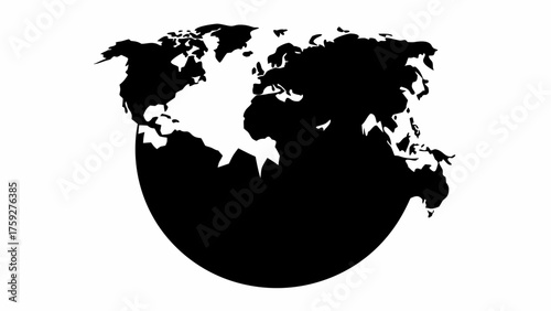 Striking world map silhouette conveys global reach and international presence beautifully designed