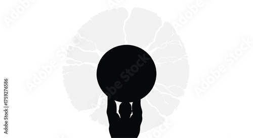 Silhouette of a person holding a glowing orb against a fragmented light background, symbolizing hope or knowledge.