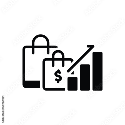 Black solid icon for price index