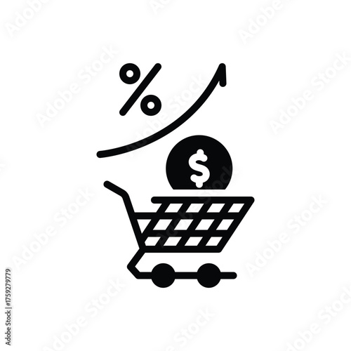 Black solid icon for consumer prices
