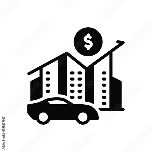 Black solid icon for cost of living