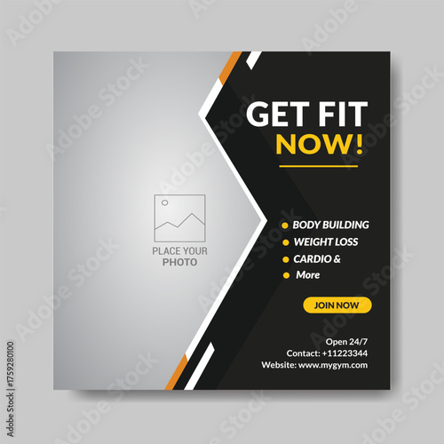 Gym Or Fitness Social Media Post Template