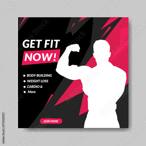 Gym Or Fitness Social Media Post Template