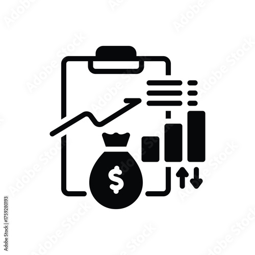 Black solid icon for cost surge