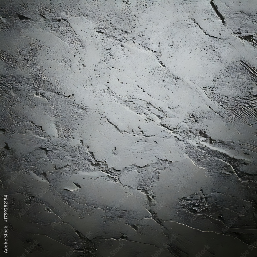Fototapeta premium Abstract textured surface with rugged edges, grayscale, and dramatic lighting
