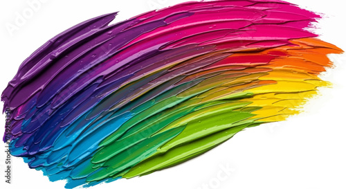 Vibrant Spectrum of Acrylic Paint Strokes Demonstrating a Beautiful Array of Vivid Colors Applied With a Brush