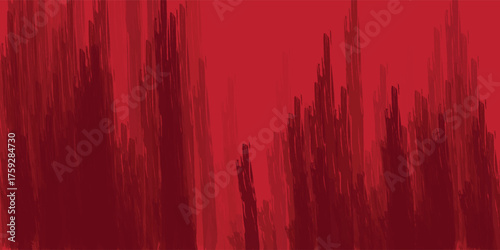 Red brush stroke vector. Grunge design element. Dirty texture banner. Painted rectangles and long strokes.