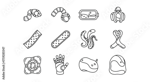 Hand drawn food icons sketch collection offering a variety of delicious meal elements vector