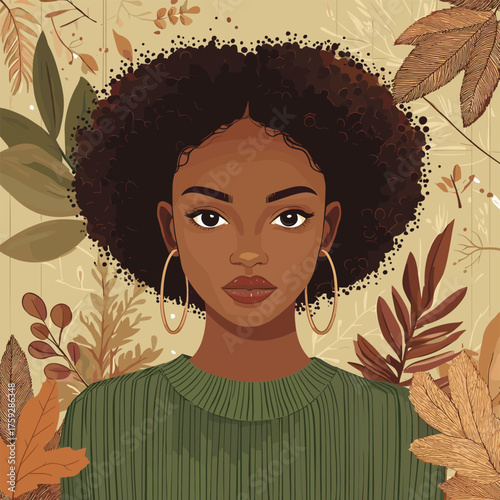 Cozy Autumn Illustration Featuring Cinnamon Sticks and Leaves