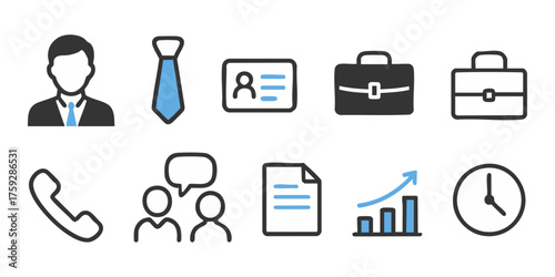 ビジネスマンアイコンセット（フラットデザイン）