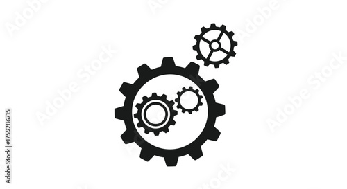 Interlocking gears symbolizing collaboration innovation and mechanical engineering systems vector