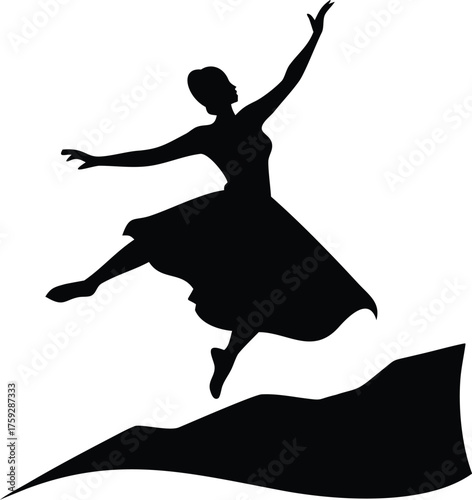 Ballet dancer in midair leap