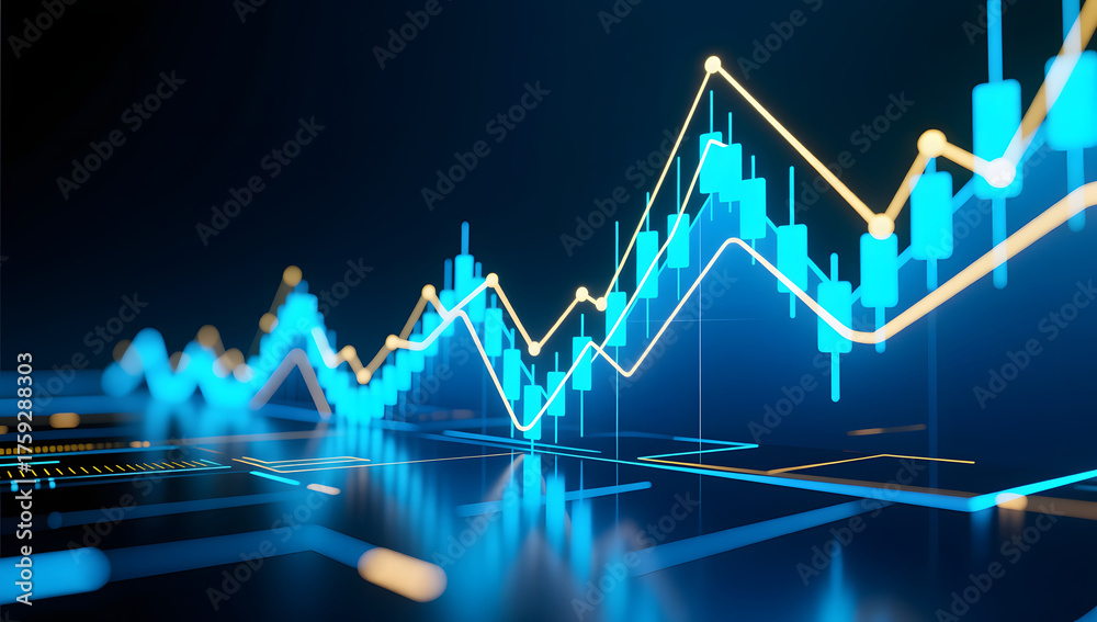 Naklejka premium Futuristic Background with Abstract Wavy Lines