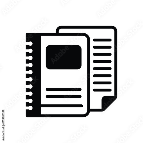 Black solid icon for case report