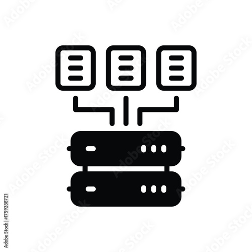 Black solid icon for data collection