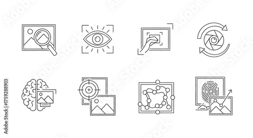 Collection of business and technology icons hand drawn sketch style for presentation and infographics vector