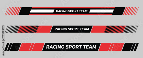 Racing car stripes design set featuring vector sport decals, car race stripes, and vinyl elements for modern automobile decoration