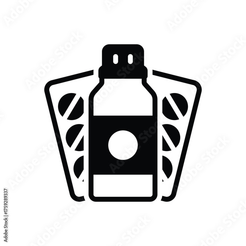 Black solid icon for medications