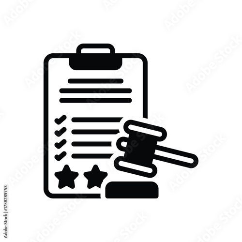 Black solid icon for regulatory compliance